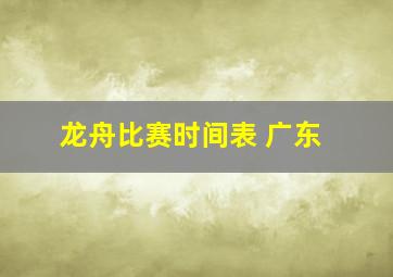 龙舟比赛时间表 广东